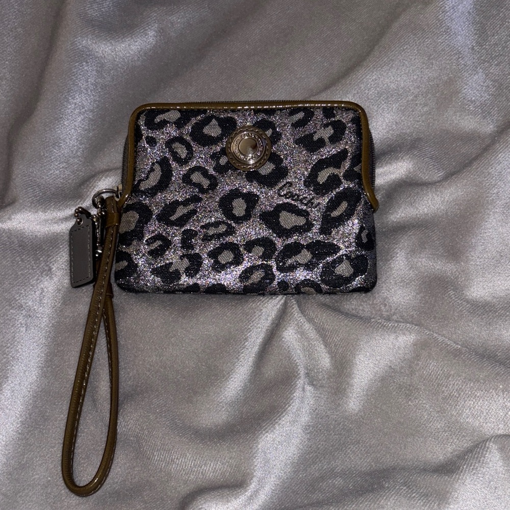 Animal print Coach wristlet